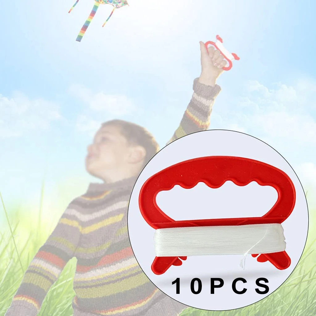 10Pieces Flying Kite Spool Handle with Line Kite String Outdoor Sports Tool