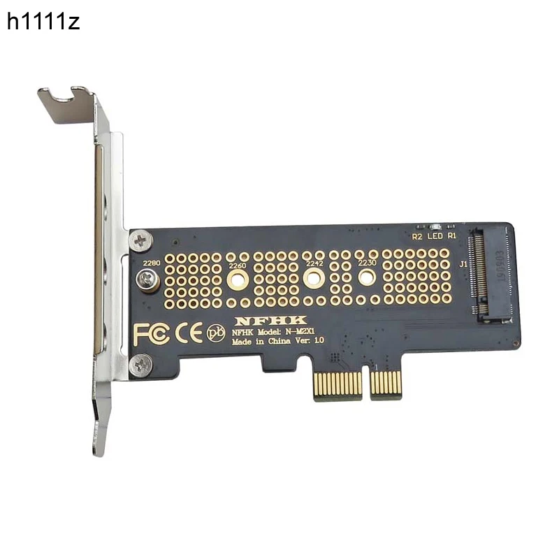 

NVMe PCIe M.2 NGFF SSD to PCIe x1 Adapter Card PCIe x1 to M.2 Card with Bracket PCI-E M.2 Adapter for 2230 2240 2260 2280 SSD M2