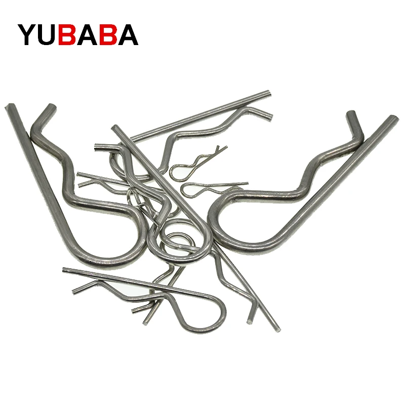 Stainless Steel R Shaped Spring Cotter Clip Pin 1.2mm 1.8mm 2mm 2.5mm 3mm 4mm Dia Fastener Hardware for Repairing Cars