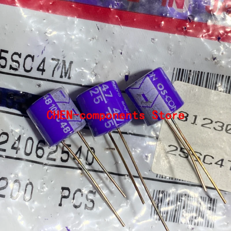 

20PCS NEW SANYO 25V47UF 10X10MM OS-CON Motherboard Polymer solid capacitors 47uF/25v 105degrees 47UF 25V 25SC47M