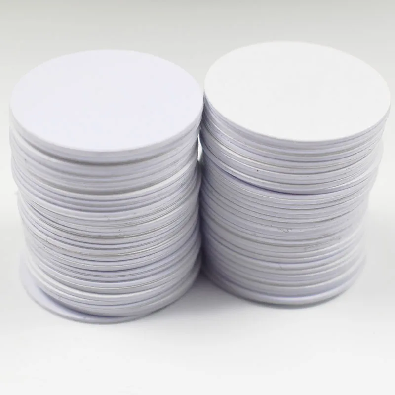 5pcs/10pcs RFID 125Khz 25mm T5577 Sticker Rewritable Adhesive Round PVC Coin Cards Tag For Copy for Access Contol