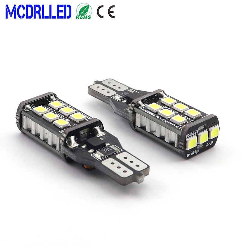 Mcdrlled 2PCS T10 W5W 194รถ LED ไฟย้อนกลับ2835SMD 3W สีขาวไฟสัญญาณเบรคอัตโนมัติแหล่ง12V