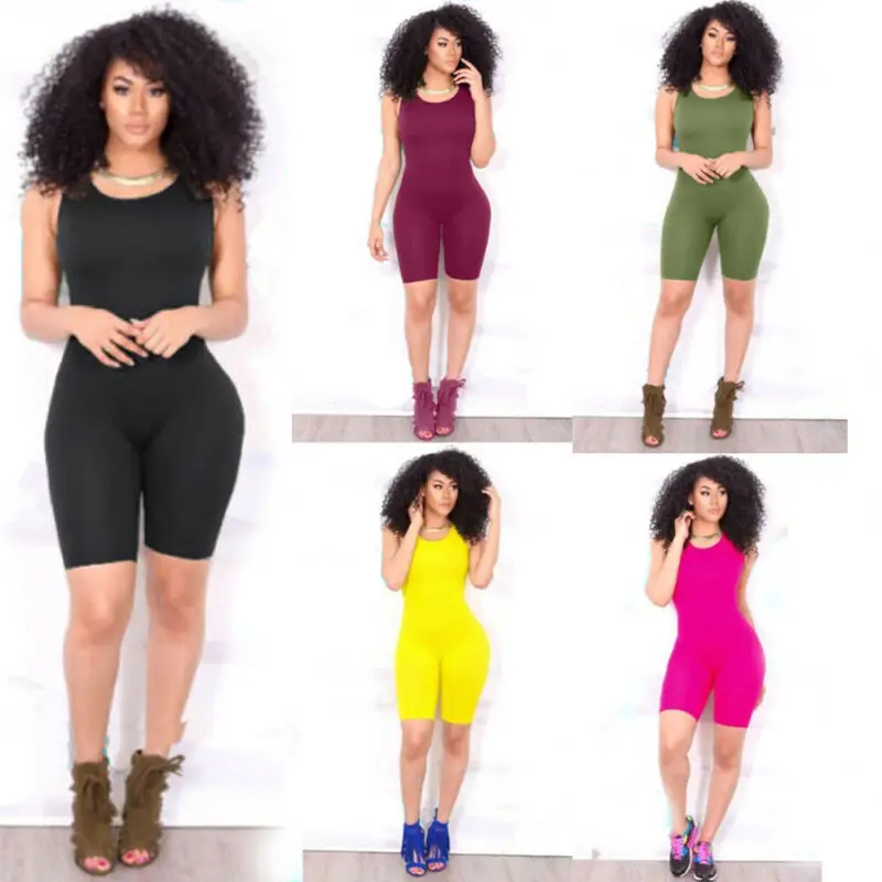 Sexy Women Casual Sleeveless Bodycon Romper Jumpsuit Club Bodysuit Short Pants