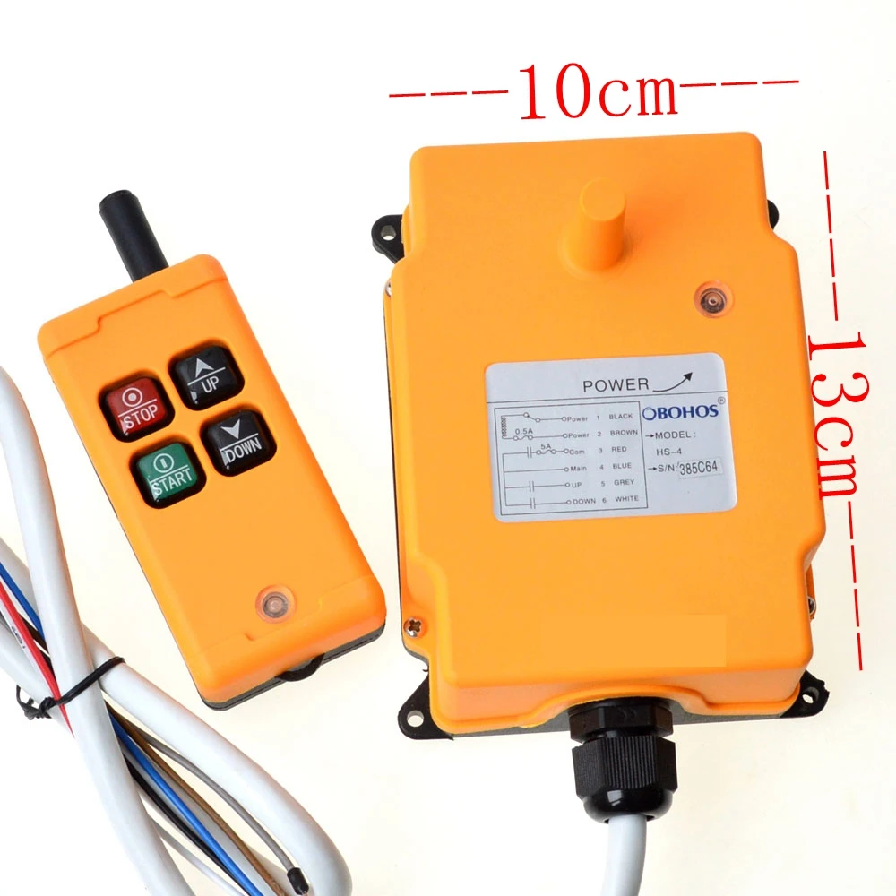 1 Transmitter 4 Channels 1 Speed  Hoist Industrial Wireless  Crane Radio Remote Control System OBOHOS