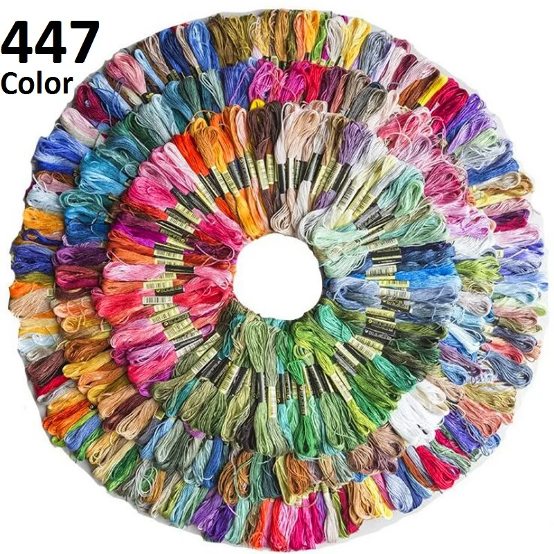 

447 Colors Anchor Similar DMC Cross Stitch Cotton Embroidery Thread Floss Sewing Skeins Craft Hogard DIY Sewing Threads Tools