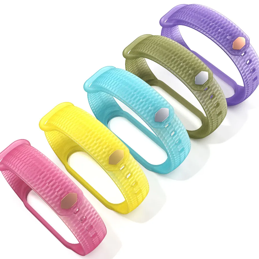 Pulseira para xiaomi mi band 5, material translúcido, para modelos xiaomi mi band 6