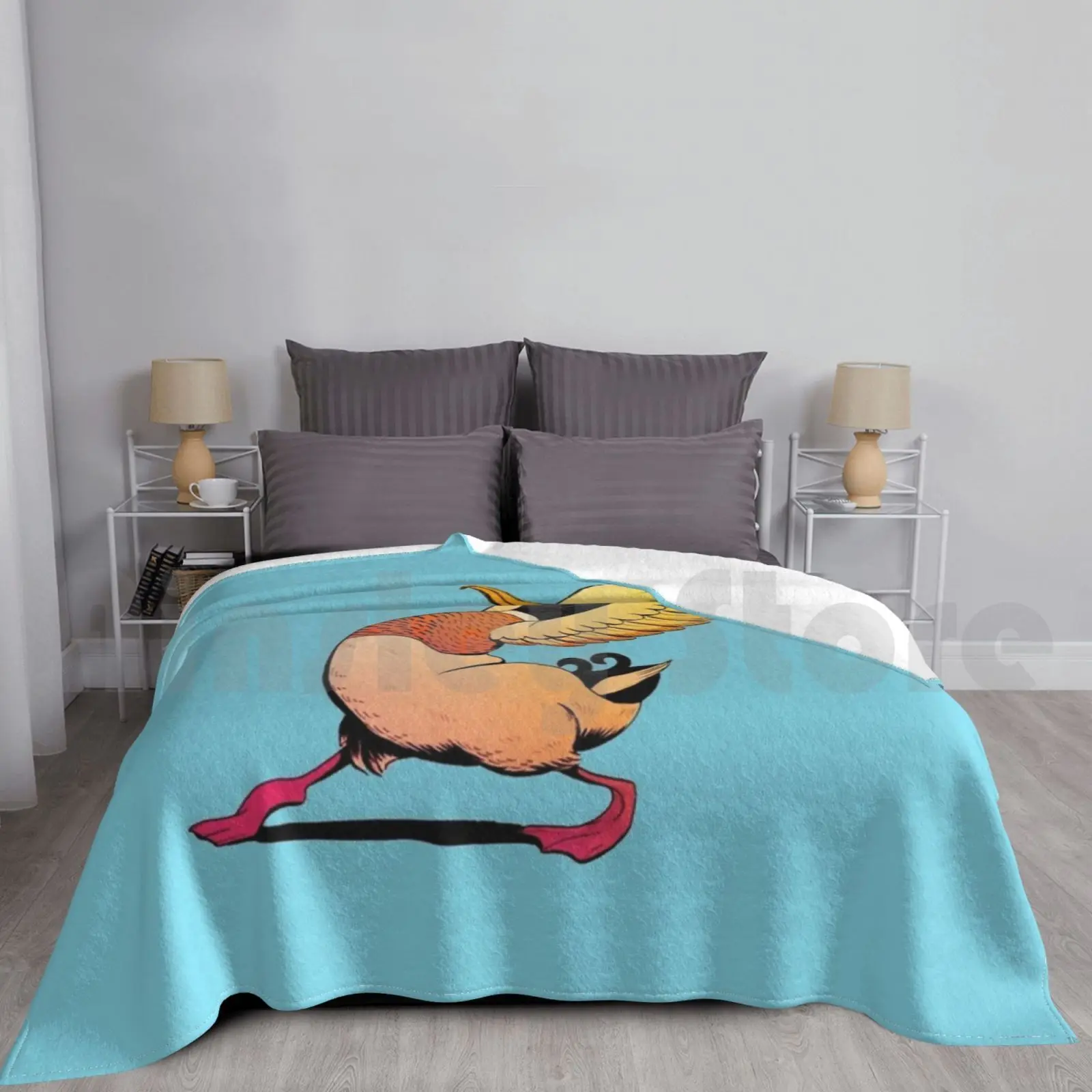 

Dancing Duck Colorful Blanket Fashion Custom Yoga Streching Dance Expressive Dance Mallard Drake Duck Animal