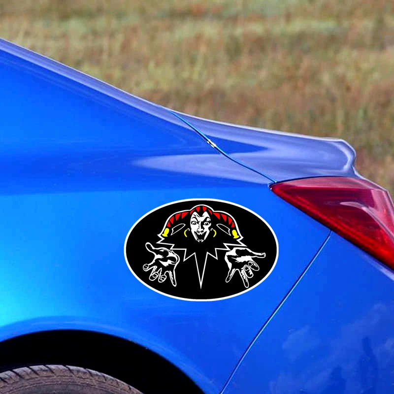 PVC-0112# Printed Self-adhesive Decal King and the Clown Car Sticker Waterproof Auto Decors on Bumper Rear Window