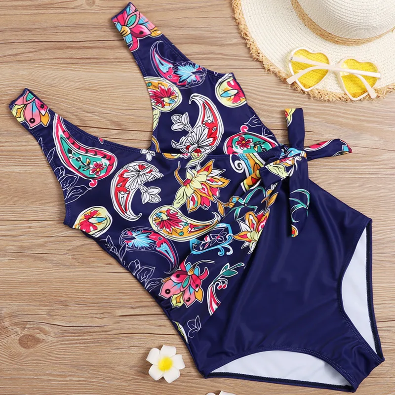 Floral One-piece Large Swimsuits Closed Plus Size Swimwear Push Up Women\'s Swimming Body Bathing Suit Female Beach Pool Bather