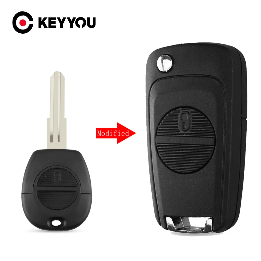 

KEYYOU 2 BUTTONS REMOTE FLIP FOLDING KEY SHELL FOB CASE COVER FOR NISSAN MICRA ALMERA PRIMERA XTRAIL