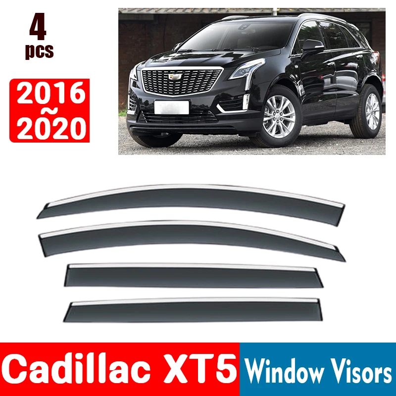 

FOR Cadillac XT5 2016-2020 Window Visors Rain Guard Windows Rain Cover Deflector Awning Shield Vent Guard Shade Cover Trim