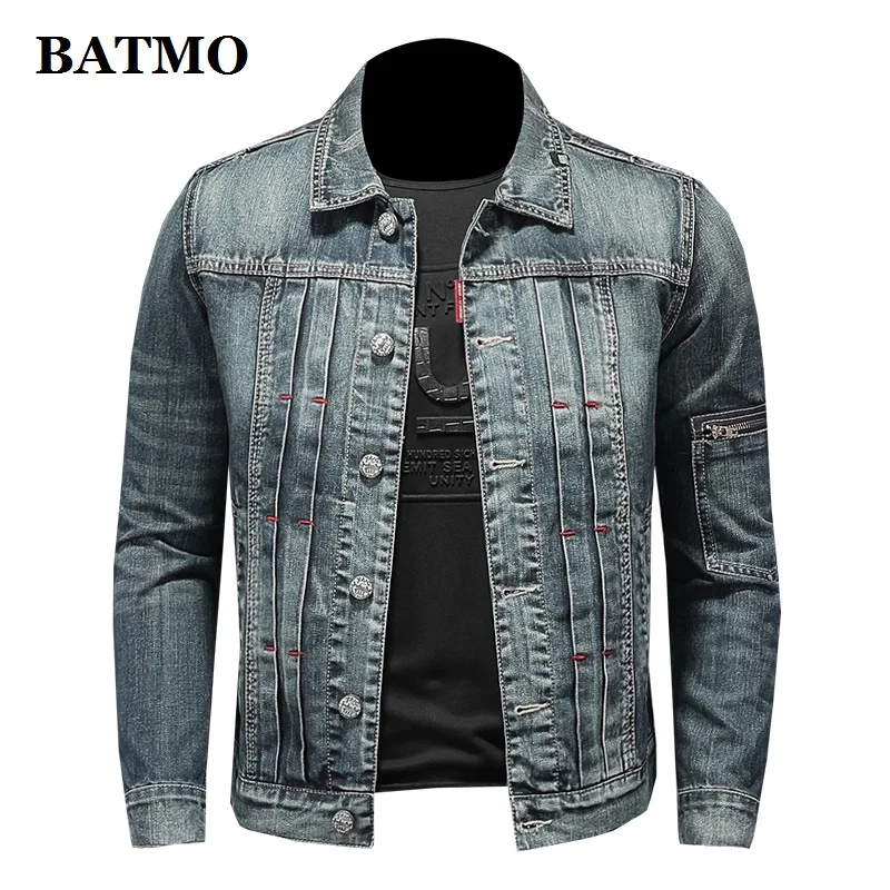 

BATMO 2021 new arrival spring high quality cotton denim jackets coat men,casual jackets,plus-size M-5XL,H06163