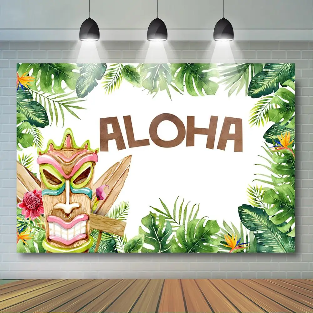 Verão aloha luau festa pano de fundo tropical praia havaiana fotografia fundo musical festa de aniversário do chuveiro do bebê decoração