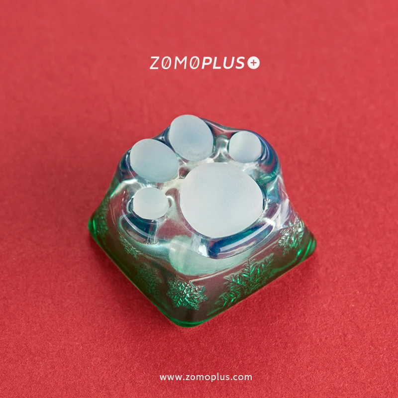 

ZOMO PLUS 3D Printed Resin & Silicone Snowflake Kitty Paw Artisan Keycap Mechanical Keyboard Keycap Kawaii Cat Paw Keycap