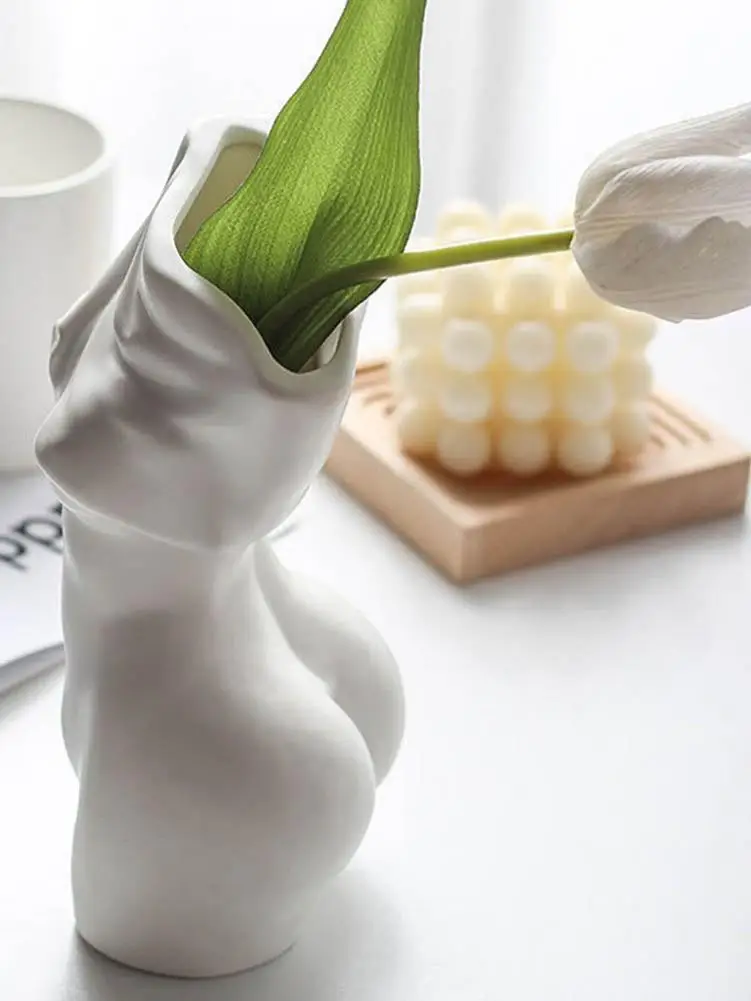 Female Body Ceramic Vase Woman Body Ceramic Vase Bust Sculpture Flower Pot Flower Arrangement Container Nude Female Vase