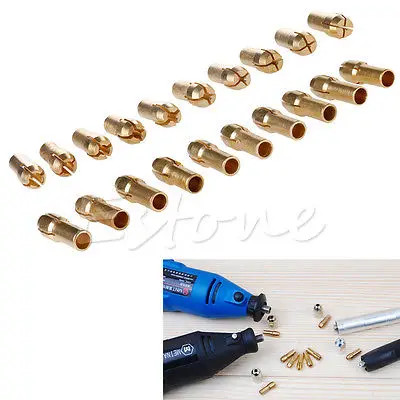 Power Tools 10Pcs Brass Drill Chucks Collet Bits 0.5-3.2mm 4.3mm Shank fr Dremel Rotary Tool