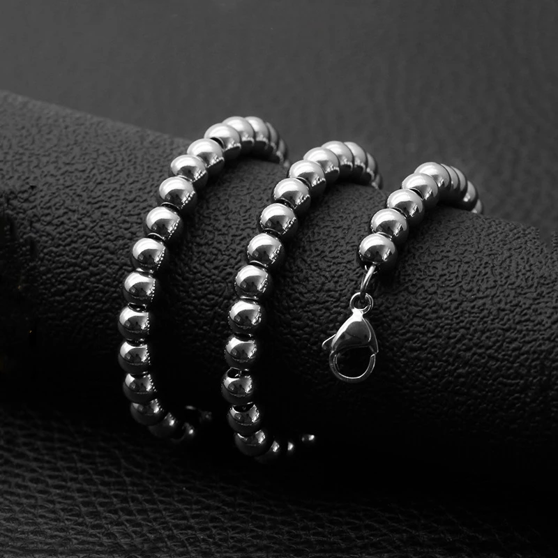 2023 New Trendy Stainless Steel Ball Chain Titanium Steel Necklace Jewelry Wholesale Hot Sale