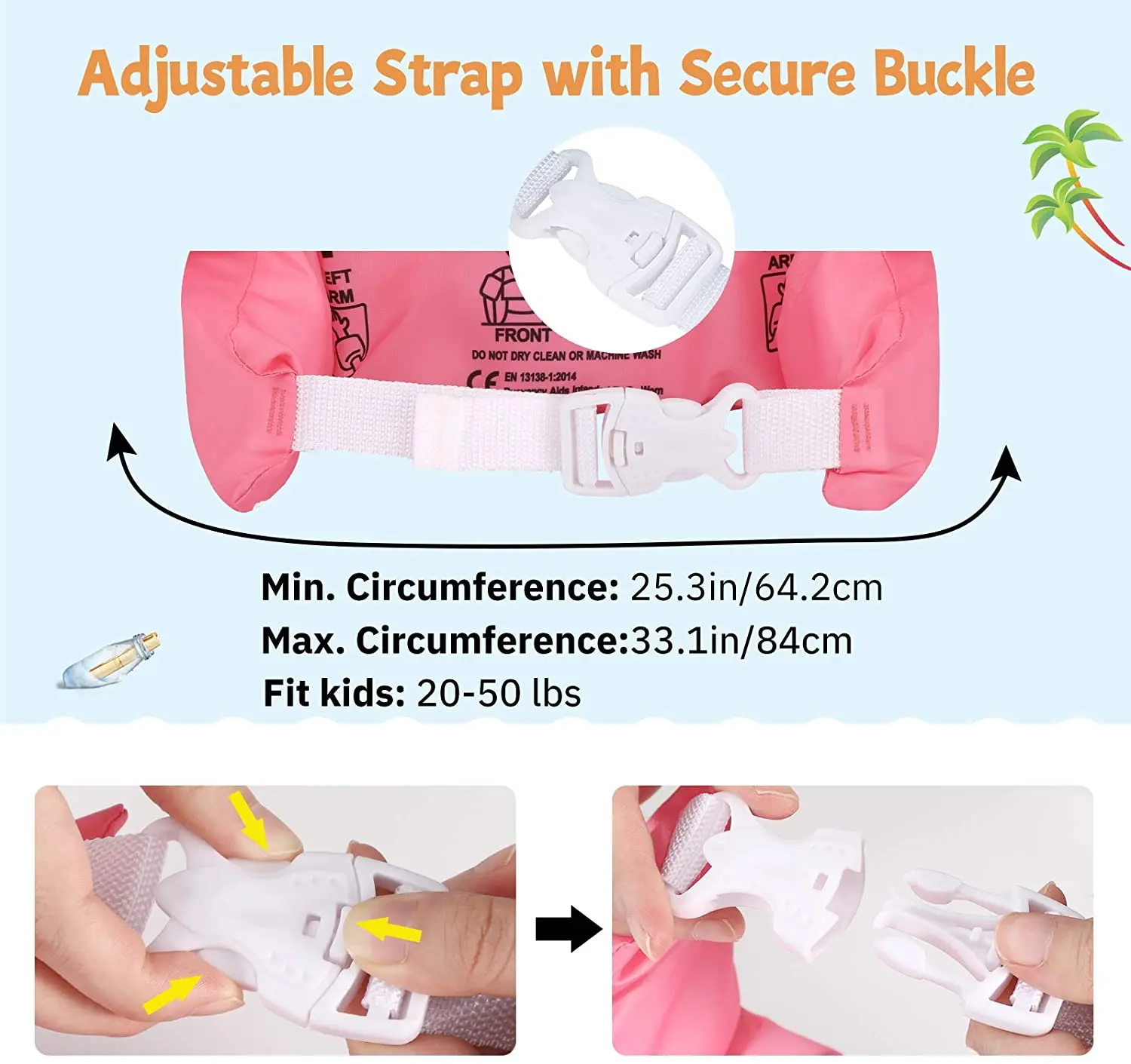 Kids Swim Arm Bands Float Sleeves Water Wings for Children 2-6 Years Learn to Swim Aid Buoyancy Training for Toddler Boy Girl