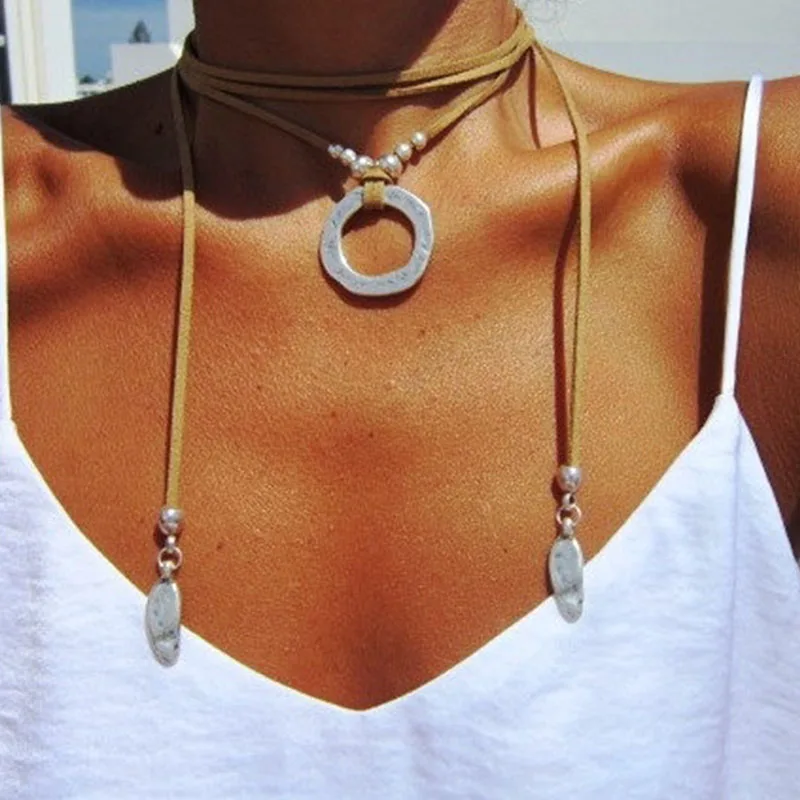 wrap necklace minimal necklace Boho jewelry bohemian jewelry hippy jewelry gypsy necklaces boho necklaces