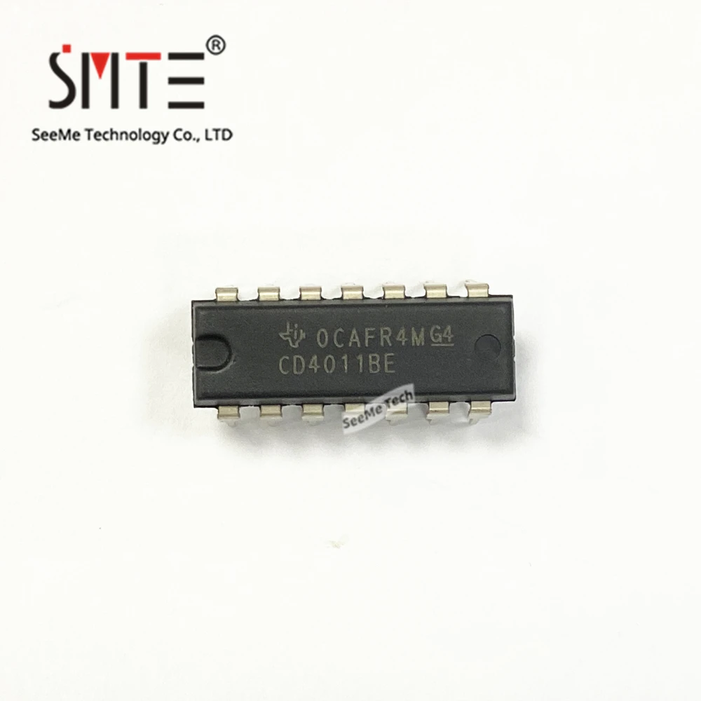 50pcs/lot CD4011BE IC GATE NAND 4CH 2-INP 14DIP New and original