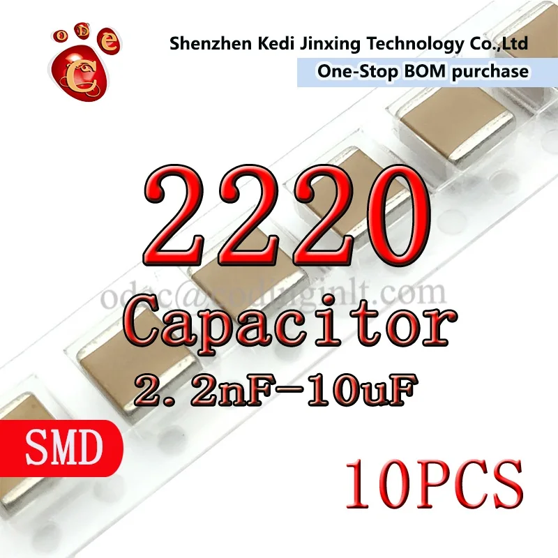 

2220 SMD Chip Capacitor 10nF 3KV 1uF 500V 1uF 630V 2.2uF 250V 10uF 100V 10PCS 10% 5550 METRIC