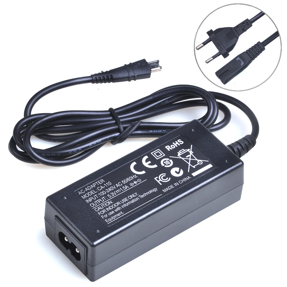 

CA-110 CA-110E AC Power Supply Adapter for Canon VIXIA HF M5, M52, M500, R20, R21, R30, R32, R40, R42, R50, R52, R60, R62, R200