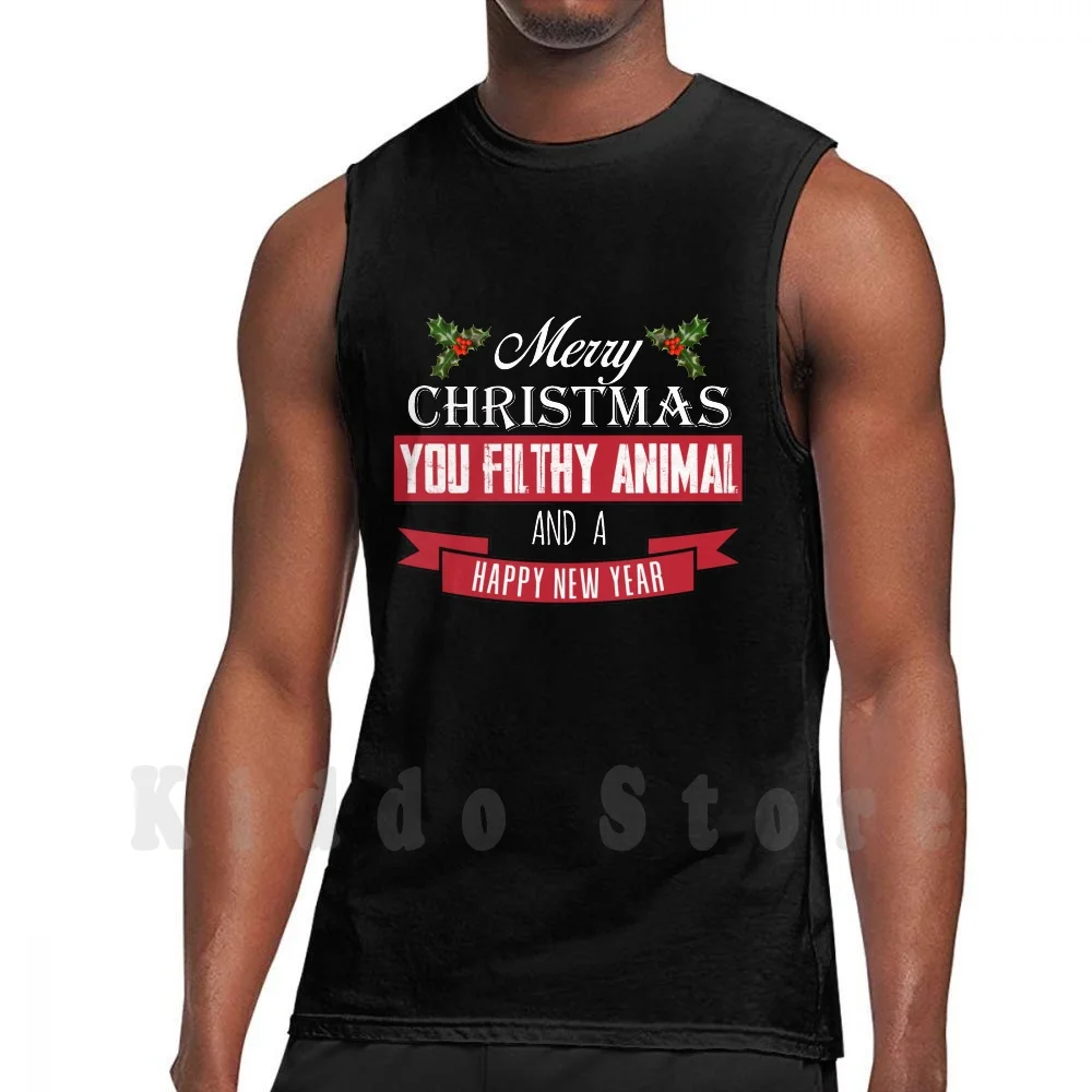 Merry Christmas You Filthy Animal Tank Tops Vest 100% Cotton Merry Christmas Home Alone Macaulay Culkin