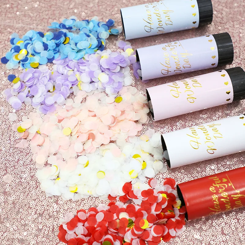 

Handheld Spring Spread Flowers Tube for Wedding Supplies Birthday Party Scene Decoration Graduation Spray Paper Confetti Tube