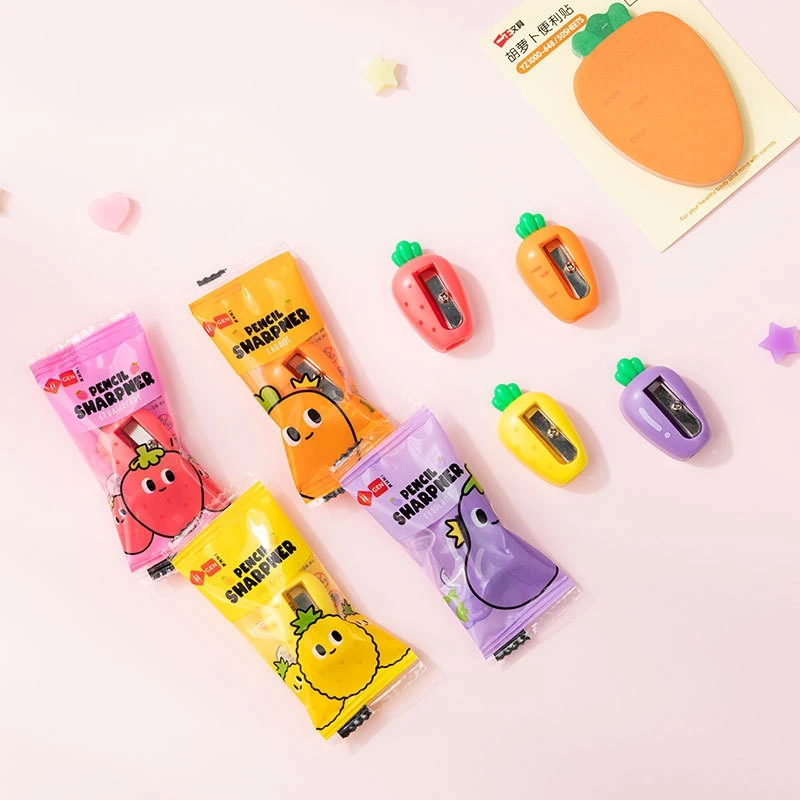 2 Pcs Cute Carrot Pencil Sharpener Creative Fruit Pencil Sharpener For Kids Prizes Gift Korean Stationery Kawaii School Supplies