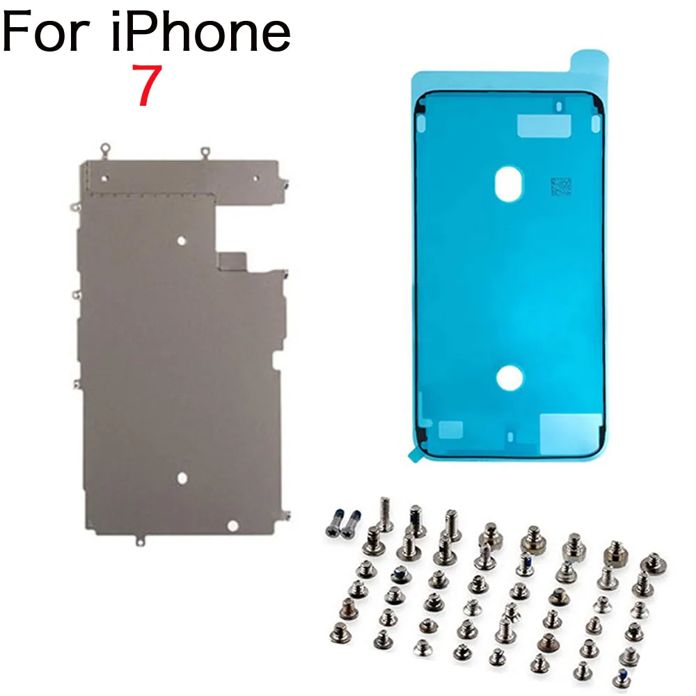 For iPhone 7 7Plus 8G 8 Plus Screen LCD Display Back Metal Plate Shield + Full Set Screws And Waterproof Glue Replacement Part