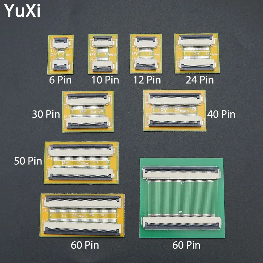 2PCS FPC FFC Flexible Flat Cable Extension Board Conversion Connector 0.5 MM Pitch 6 10 12 24 30 40 50 60 PIN