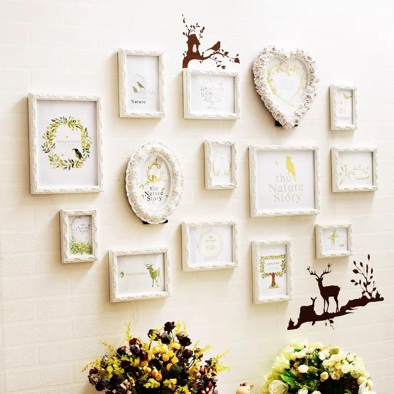 

European photo frames wall decoration ,living room carved photo wall creative wall-mounted bedroom photo frames