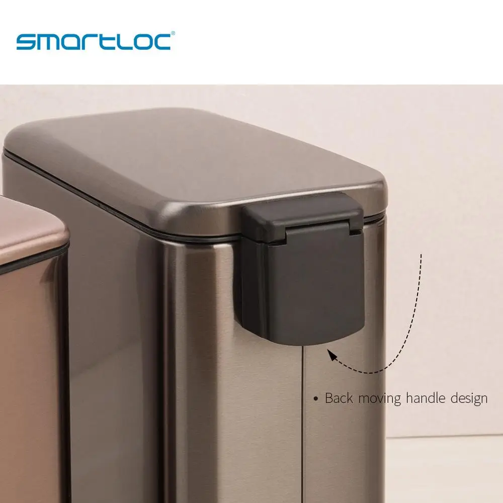 smartloc 5L Stainless Steel Rectangle Kitchen Trash Can  Dustbin Trash Bin Waste Bin Garbage Bag Holder Garbage Bin Kitchen Bin