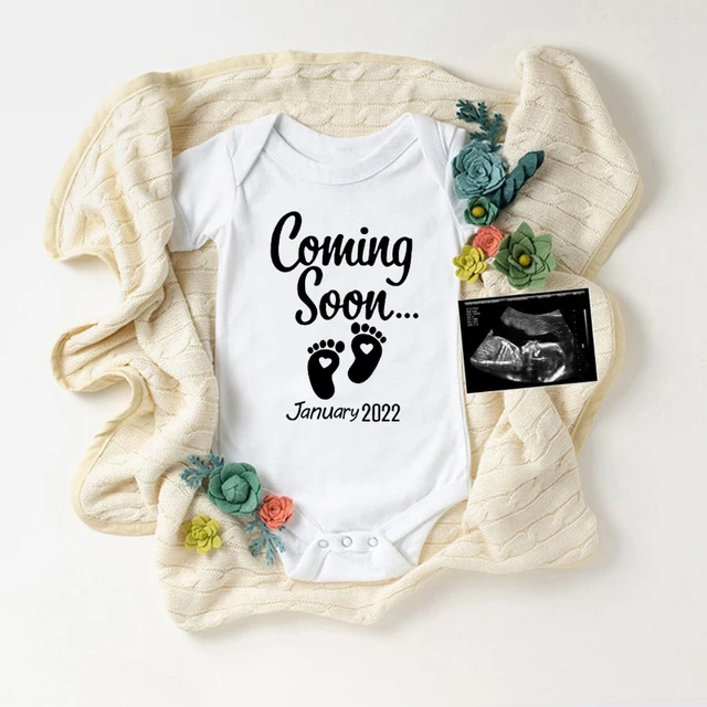 

2022 Pregnancy Announcement Boys Girls Bodysuit Baby Coming Soon 2022 Ropa Outfit Summer Short Sleeve Cotton Body Baby Rompers