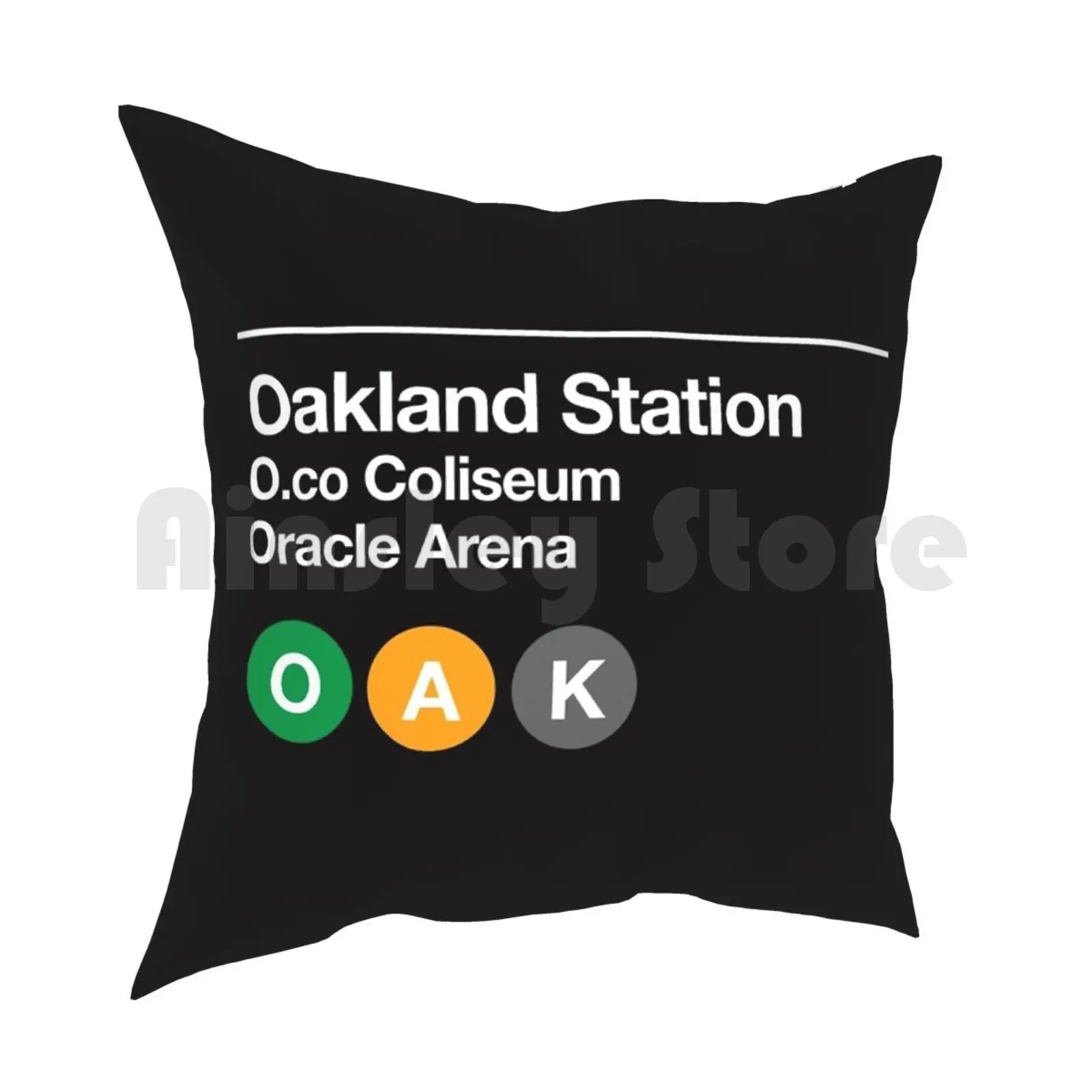 Oakland Pro Sports Subway Sign Pillow Case Printed Home Soft DIY Pillow cover Oakland California Raiders Sports Venues