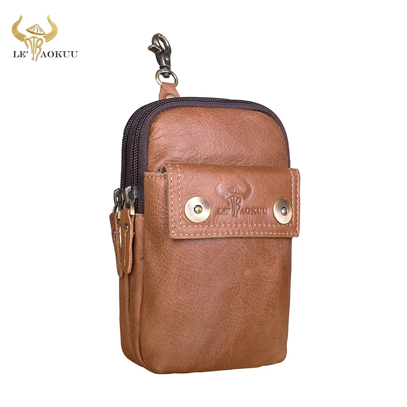 

Hot Sale Fashion Real Leather Small Summer Pouch Hook Waist Pack Bag Phone Pouch Waist Belt Bag 009