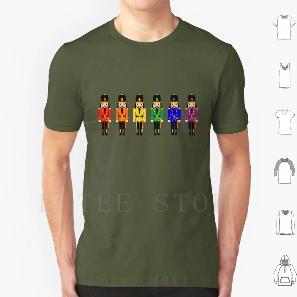 Rainbow Nutcrackers T Shirt Print Cotton Rainbow Christmas Queer Nutcracker Xmas Spectrum Pride