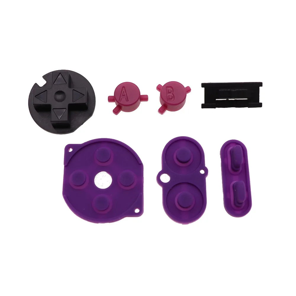 1 مجموعة سيليكون المطاط زر موصل و الملونة البلاستيك D منصات أ ب السلطة على إيقاف أزرار لوحات المفاتيح ل جيمبوي اللون GBC