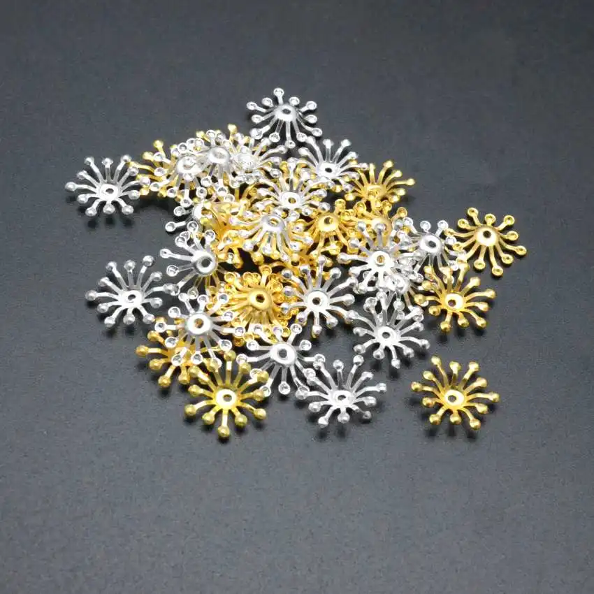 100 sztuk złota domieszka srebra filigran kwiat okłady złącza upiększeń prezent dekoracji DIY ustalenia 15x13mm