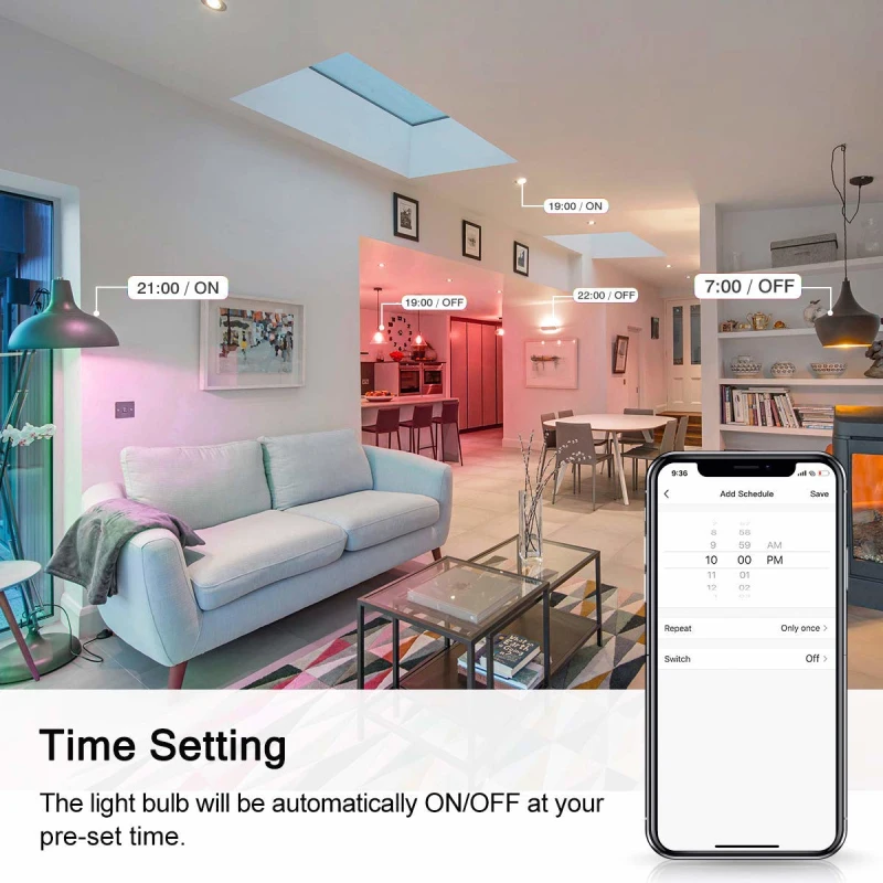 Aubess Tuya GU10 WiFi สมาร์ทหลอดไฟ LED RGBCW 5W Dimmable โคมไฟ Smart Life App รีโมทคอนโทรลทำงานร่วมกับ alexa Google Home