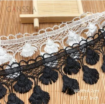 Width:4.7cm (1.88 inch) Embroidered Lace Trim for Decorative Crafts Curtains Dress DIY Sewing Supplies(SS-2299)