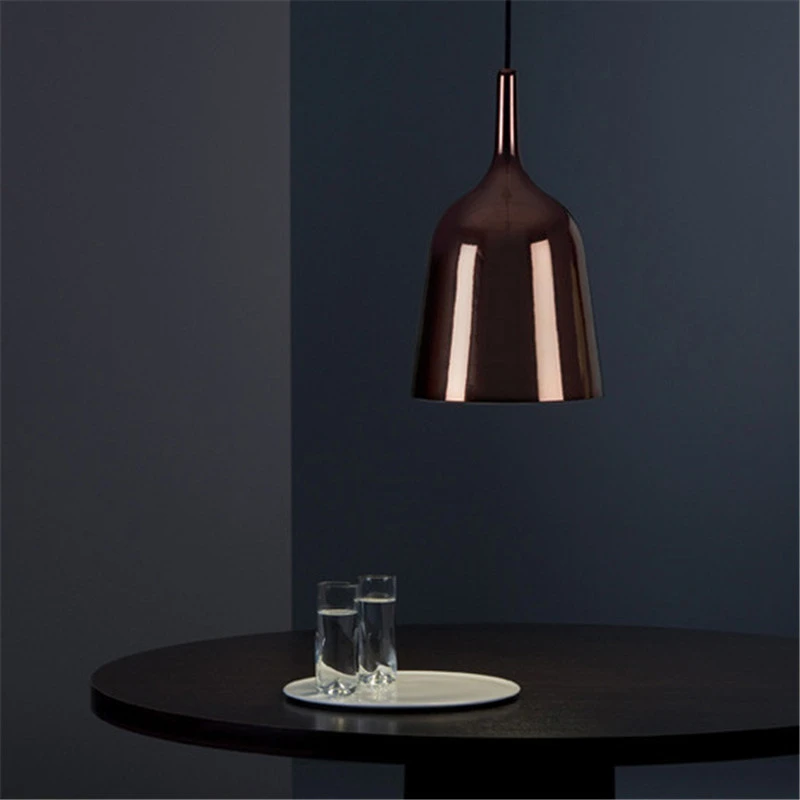 Postmodern Iron Pendant Lamp, Nordic Studio Lâmpadas, Reverse Bell, E27 Lâmpadas com Lâmpadas LED, Designer, Moderno