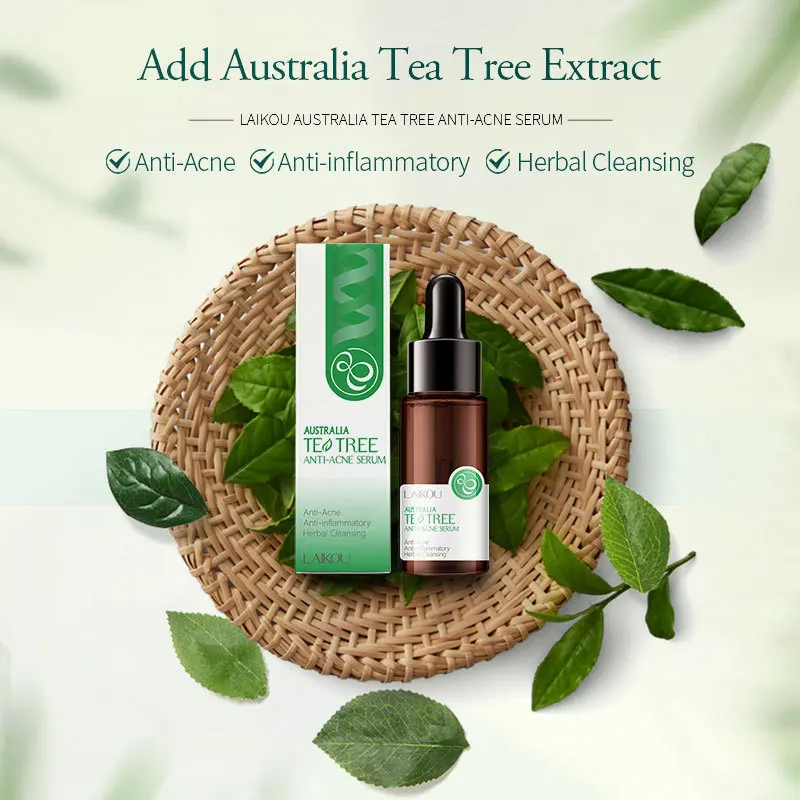 LAIKOU Tea Tree  Serum Green tea Moisturizing Shrinking Pores Oil Control Tea tree  Skin Care Essence