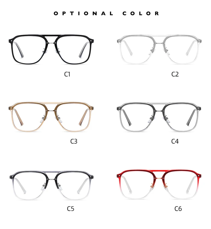 Anti Blau Rays Doppel Strahl Platz Fertig Myopie Gläser Retro Transpareny Grau Rezept Brille 0-0,5-0,75 Zu-6,0 – Detail 9