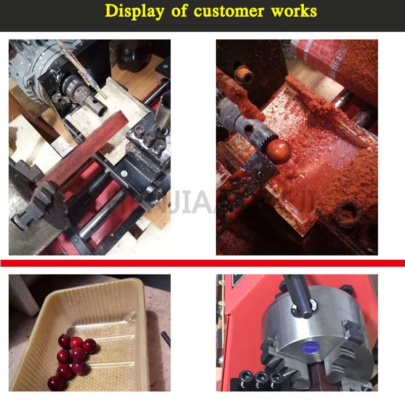 GSL0630 Mini Lathe Machine 220V/750W Multifunctional Woodworking Lathe Bead Machine Processing Bracelet Round Ball