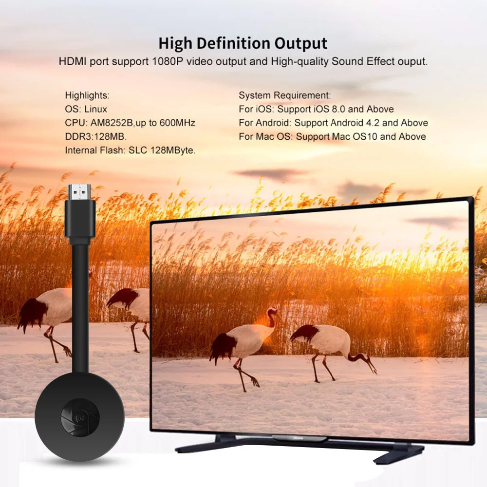 TV Stick con WIFI, HDTV, compatible con HDMI, G2, Dongle, receptor de Video reuniones para XIAOMI, IOS, Android, MiraScreen