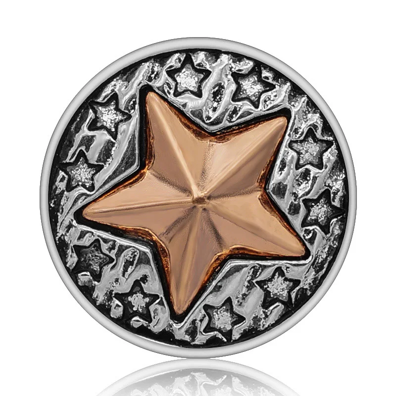 Hot Rose golden Patterns Star Spider octopus Starfish 18MM snap buttons fit DIY 18MM snap bracelet snap jewelry Gift