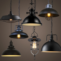 Vintage Industrial Edison Chandelier Cafe Attic Hanging Iron Lampshade Iron Restaurant Bar Counter Loft Bookstore Lamp