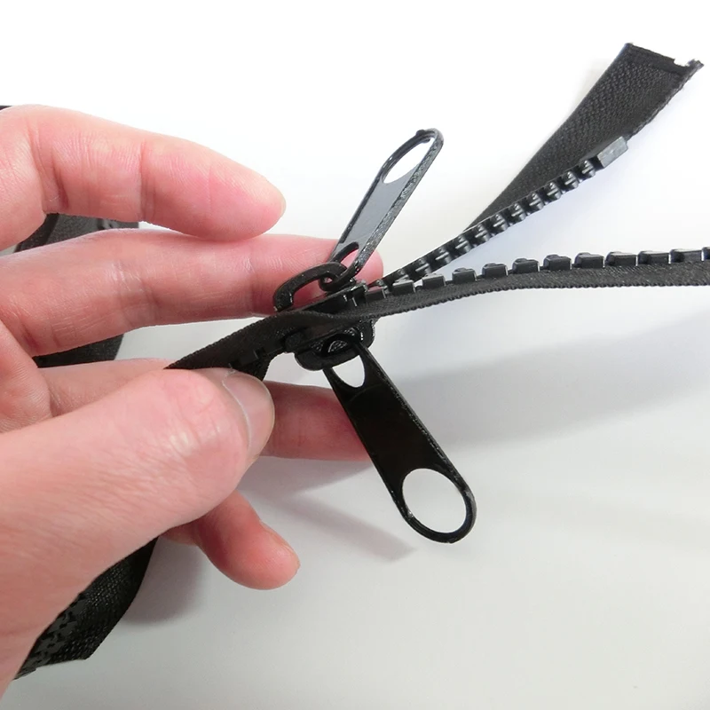 Resin Zippers 100/150/200/300/500cm White Zipper Open-end Tail Double Side Slider Lock for Apparel Sewing Coat Tent Black Zipper