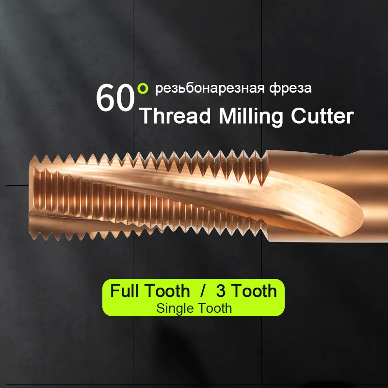 CNC HRC 60 ° Carbide Đơn/3/Full Răng Đường Chỉ May Xay S M1 M1.2 M1.4 M1.6 M2 M2.5 m3 M4 M6 Đường Chỉ May Xay Cắt Cấp Cối Xay